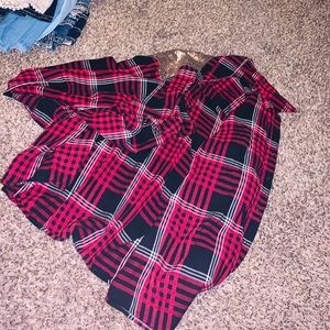 Plaid shirt with gold accent